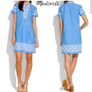 Madewell Sunstitch Embroidered Tunic Dress EUC XS